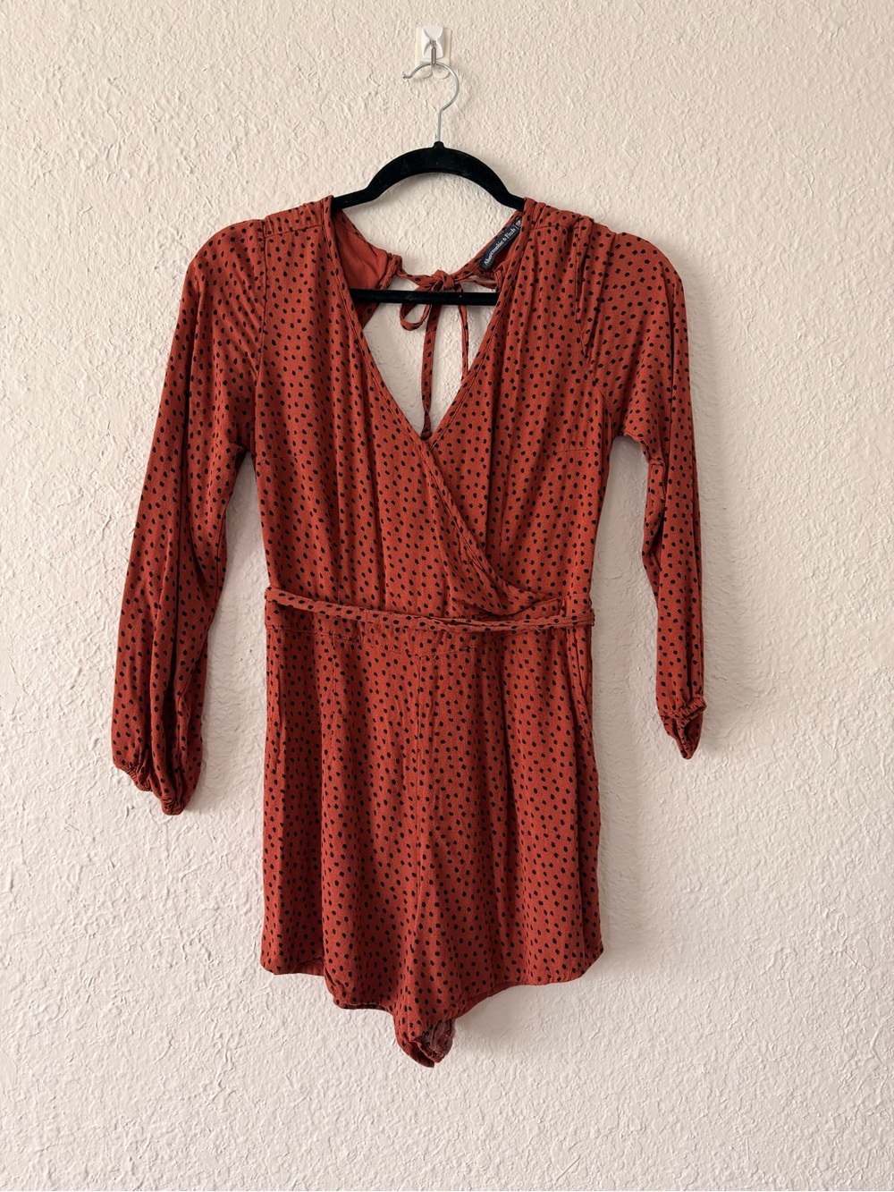 Abercrombie & Fitch Rust Red Polka Dot Romper